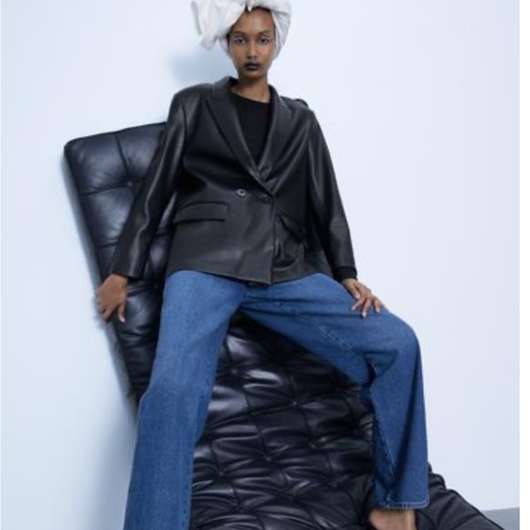 Zara Jackets & Blazers - Zara faux leather blazer black 2551/451/8000